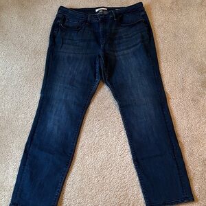 Warp + Weft Women's Dark Blue Straight Leg Jeans Oakland Straight